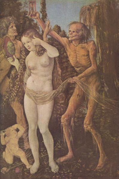Sans la mort....les trois âges de la Vie et la Mort,peinture de Hans Baldung